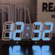 3D LED Digital Clock Alarm Nordic Wall Clocks Wall Deco Glowing Night Mode Adjustable Electronic Table Clock Wall Clock Decoration Living Room LED Clock