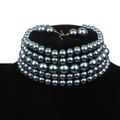 Pearl Choker Necklace Earings 2 Pcs Flapper Accessories Vintage 1920s Roaring 20s Art Deco for Women