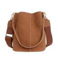 Women's Bucket Bag Crossbody Bag Top Handle Bag PU Leather Daily Solid Color Black Brown Gray