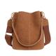 Women's Bucket Bag Crossbody Bag Top Handle Bag PU Leather Daily Solid Color Black Brown Gray