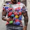 Graphic Egg Fashion Designer Casual Men's 3D Print Short Sleeve Shirt T shirt Tee Tee Top Daily Holiday Vacation Easter T shirt Red Blue Sky Blue Short Sleeve Crew Neck Shirt Summer Clothing Apparel