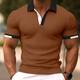 Men's Polo Shirt Sport Polo Casual Sports Ribbed Polo Collar Short Sleeve Fashion Basic Solid Color Classic Style Summer Regular Fit Black White Light Green Red Brown Light Blue Polo Shirt