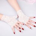 Women's Ladies Fingerless Gloves Lace Gloves Date Vacation Party / Cocktail Solid / Plain Color Spandex Net Bridal Gloves Casual Wedding Wedding Casual / Daily 1 Pair