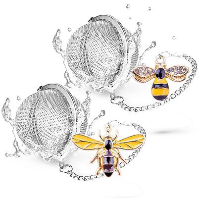 2pcs Tea Infuser Loose Tea Steeper Stainless Steel Fine Mesh Tea Ball Loose Leaf Tea Infusers Cute Pendant Tea Diffuser with Honey Bee Spider Charms Tea strainer