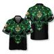 St.Patrick's Day Men's Shirt Summer Hawaiian Shirt Skull Graphic Prints Saint Patrick Day St. Patrick's Day Clover Turndown Black / Green Army Green Orange Green Casual Holiday Short Sleeve