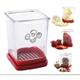 Fruit and Vegetable Speed Slicer with Bottom Push Plate, Fruit Slicer Cup Egg Slicer, Stainless Steel Banana Slicer Strawberry Cutter, Portable Slicing Tool Vegetables Cutting Kitchen Gadget