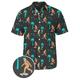 Men's Shirt Summer Hawaiian Shirt Animal Dinosaur Coconut Tree Graphic Prints Turndown White Black / Green Navy Blue Purple Dark Blue 3D Print Outdoor Casual Short Sleeves Button-Down Print Clothing