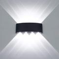 Outdoor Wall Lights 8W LED Aluminum Wall Lamp Sconce Indoor Up Down IP65 Waterproof White Black Modern for Patio Garden Stairs Bedroom Aisle Pathway Bathroom Light