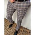 Men's Chinos Trousers Pencil Pants Jogger Pants Plaid Dress Pants Elastic Waist 3D Print Plaid Office Business Streetwear Stylish 1 2