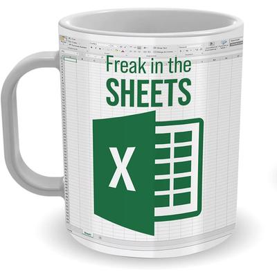 Excel Coffee Mug, Funny Gifts for Women Men Freak In The Sheets Mug Gifts for Boss CPA Friend Coworkers Accountant White Ceramic Office Mug 11.8 oz