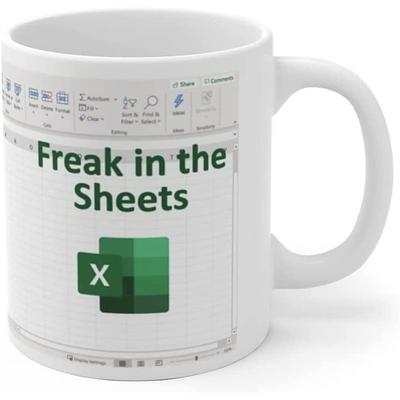 Excel Coffee Mug, Funny Gifts for Women Men Freak In The Sheets Mug Gifts for Boss CPA Friend Coworkers Accountant White Ceramic Office Mug 11.8 oz