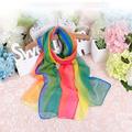 Women's Chiffon Scarf Party Black Scarf Color Block Cute Red Blue Fall Spring