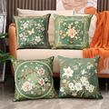 Vintage Floral Pattern 1PC Throw Pillow Covers Multiple Size Coastal Outdoor Decorative Pillows Soft Cushion Cases for Couch Sofa Bed Home Decor