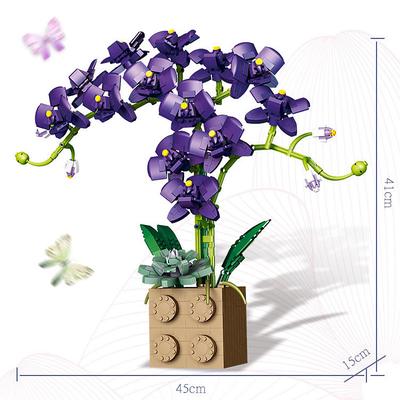 Women's Day Gifts Valentine's Day Gift Compatible With Le-go Rose Building Block Flower Ornaments G5010 Building Block Butterfly Orchid Bonsai Bouquet Mother's Day Gifts for MoM
