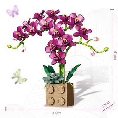 Women's Day Gifts Valentine's Day Gift Compatible With Le-go Rose Building Block Flower Ornaments G5010 Building Block Butterfly Orchid Bonsai Bouquet Mother's Day Gifts for MoM