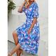 Women's Sundress Summer Dress Boho Dress Graphic Paisley Button Print V Neck Puff Sleeve Long Dress Maxi Dress Elegant Bohemia Date Vacation Short Sleeve Summer Spring