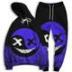 Men's Tracksuit Hoodies Set Light Yellow Yellow / Black Black Yellow Yellow Black BlackBurgundy Hooded Graphic Grimace 2 Piece Print Sports Outdoor Casual Sports 3D Print Streetwear Basic