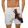 Men's Board Shorts Swim Shorts Swim Trunks Drawstring with Mesh lining Elastic Waist Animal Print Graphic Prints Breathable Quick Dry Short Holiday Beach Swimming Pool Designer Casual / Sporty White