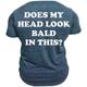 Does My Head Look Bald in This Men's Street Style 3D Print T shirt Tee Sports Outdoor Holiday Going out T shirt Blue Army Green Dark Blue Short Sleeve Crew Neck Shirt