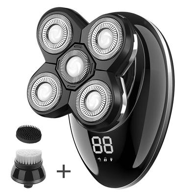 Electric Shavers Mens Electric Shaving Razors Bald Head Shaver ,Rechargeable Cordless Wet Dry Rotary Shaver Grooming Kit with Clippers Nose Hair Trimmer Facial Cleansing Brush
