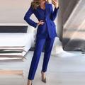 Women's Suits Blazer Work Street Daily Fall Spring Regular Coat Regular Fit Breathable Lightweight Streetwear Elegant Jacket Long Sleeve Solid Color Pocket Stylish Green Black Blue