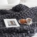 Super Thick Wool Handwoven Blanket Sofa Blanket Cover Blanket Knitting Thick Thread Blanket