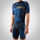 21Grams Men's Triathlon Tri Suit Short Sleeve Mountain Bike MTB Road Bike Cycling Green Blue Yellow Grey Stripes 3D Bike Clothing Suit UV Resistant Breathable Quick Dry Sweat wicking Polyester Spandex