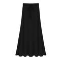 Women's Skirt Long Skirt Maxi High Waist Skirts Ruched Drawstring Solid Colored Daily Vacation Winter Polyester Fashion Casual Gray (half-length maxi skirt) Black (maximum skirt)