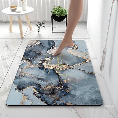 Diatomaceous Earth Bath Mat Super Absorbent Toilet Door Quick-Drying Foot Mat Entry Door Mat Non-Slip Mat