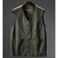 Men's Vest Gilet Fishing Vest Hiking Vest Sleeveless Vest Gilet Jacket Outdoor Fishing Daily Wear Vacation Modern Contemporary Casual Summer Spring Button Pocket 95% Cotton Breathability Soft