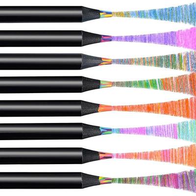 8 PCS Rainbow Pencils Colouring Pencils for Children Mixed Core Coloured Pencils Wooden Assorted Colours Colouring Pencils For Drawing Stationery, Coloring, Sketching