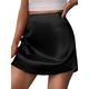 Women's Skirt A Line Mini High Waist Skirts Solid Colored Street Daily Summer Satin Polyester Fashion Sexy Summer Apricot Black Pink Dark Green