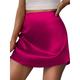 Women's Skirt A Line Mini High Waist Skirts Solid Colored Street Daily Summer Satin Polyester Fashion Sexy Summer Apricot Black Pink Dark Green