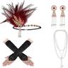 1920s Gatsby Accessories Set for Women Black 20s Accessories Set Gatsby Accessories Sets For Woman