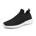 Men's Shoes Loafers Slip-Ons Plus Size Flyknit Shoes Running Walking Casual Daily Knit Tissage Volant Breathable Loafer Black and White Black White Spring Fall