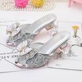 Girls' Slippers Flip-Flops Daily Glitters Heel Slingback Synthetics Breathability Height-increasing Cosplay Big Kids(7years ) Little Kids(4-7ys) Birthday Gift Daily Indoor Outdoor Play Bowknot