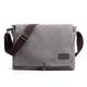 Men's Unisex Messenger Bag Canvas Daily Office Career Solid Color Vintage Black Brown khaki