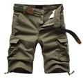 Men's Cargo Shorts Bermuda shorts Hiking Shorts Pocket Multi Pocket Straight Leg Solid Color Wearable Outdoor Knee Length Casual Daily Shorts Cotton-padded Trousers Loose Fit ArmyGreen Black High