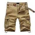 Men's Cargo Shorts Bermuda shorts Hiking Shorts Pocket Multi Pocket Straight Leg Solid Color Wearable Outdoor Knee Length Casual Daily Shorts Cotton-padded Trousers Loose Fit ArmyGreen Black High