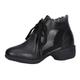 Women's Dance Boots Dance Shoes Stage Practice Outdoor Ankle Boots Lace Splicing Mesh Thick Heel Lace-up White Black Red