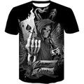 Men's T shirt Tee Halloween Shirt Graphic Skull 3D Round Neck Black Blue Light Grey Dark Gray Gray 3D Print Plus Size Casual Daily Short Sleeve Print Clothing Apparel