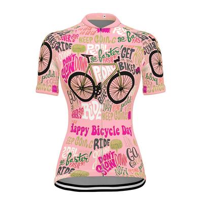 21Grams Women's Short Sleeve Cycling Jersey With 3 Rear Pockets Summer Bicycle Riding Bike Top Breathable Quick Dry Moisture Spandex Polyester Dark Pink Light Green Blushing Pink Mountain Bike MTB