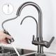 Kitchen Sink Mixer Faucet Pull Out Sprayer with Soap Dispenser, 360 swivel Black Single Handle Brass Taps Pull Down, Deck Mounted Hot Cold Water Hose Filter Tap