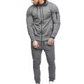 Men's Tracksuit Sweatsuit Full Zip Hoodie Jogging Suits Black Wine Army Green Navy Blue Dark Gray Hooded Solid Color Zipper 2 Piece Sports Outdoor Daily Fitness Cotton Basic Sportswear Spring