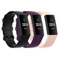 3 Pack Watch Band for Fitbit Charge 4 / Charge 3 / Charge 3 SE Silicone Replacement Strap Soft Elastic Breathable Sport Band Wristband