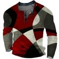 Checkered Sweater Mens Graphic Shirt Color Block Fashion Designer Basic 3D Print Waffle Henley Casual Style Classic Outdoor Daily Tee Long Sleeve Geometric Pattern Wool