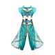 Aladdin and the Magic Lamp Fairytale Princess Jasmine Theme Party Costume Dance Costumes Girls' Movie Cosplay Halloween Silver Wig Yellow Dress Halloween Carnival Masquerade World Book Day Costumes