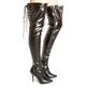 Women's Boots Plus Size Stripper Boots Sexy Boots Party Solid Colored Over The Knee Boots Thigh High Boots Lace-up Stiletto Heel Pointed Toe PU Zipper Black White Red