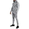 Men's Tracksuit Sweatsuit Zip Hoodie Sweatshirt Hoodie Jacket Jogging Suits Black Yellow Navy Blue Royal Blue Light Grey Hooded Stripes Drawstring 2 Piece Sports Outdoor Sports Streetwear