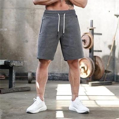 Men's Athletic Shorts Sweat Shorts Running Shorts Gym Shorts Training Sports Fitness Gym Comfort Breathable Soft Drawstring Elastic Waist Plain Knee Length Sports Outdoors Athleisure Activewear